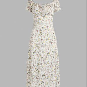 Cider Ditsy Floral Puff Sleeve Corset Dress Medium